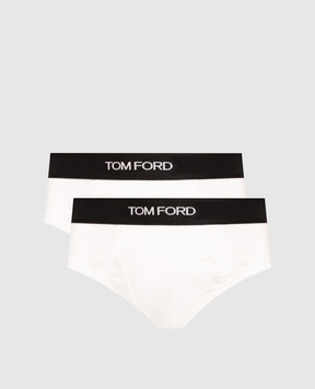 Tom Ford Набір білих трусів-бріфів з контрастним логотипом T4XC11040