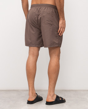 Brunello Cucinelli Коричневі шорти для плавання з емблемою логотипа MW817043