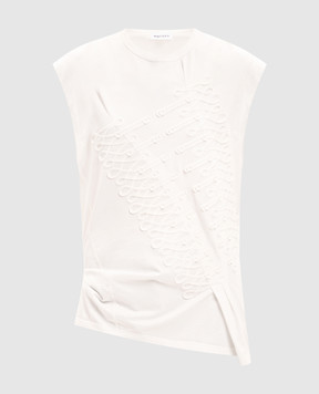 Alexander McQueen Асиметричний топ кольору айворі 871132QZARW