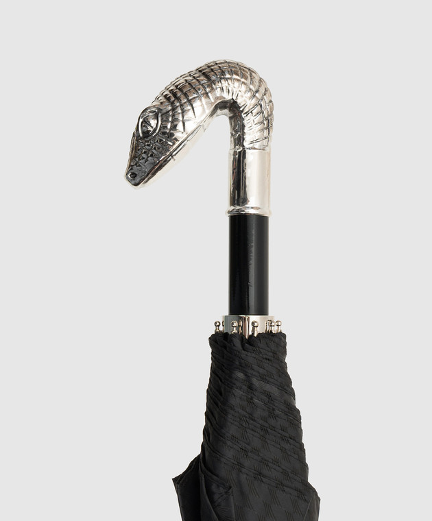 Pasotti Черный складной зонтик Snake OMITUO64SRASO62771W31 изображение 3
