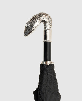 Pasotti Черный складной зонтик Snake OMITUO64SRASO62771W31