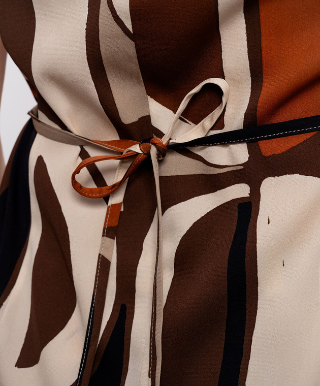 Marco Pescarolo Бежевий топ із шовком в принт Dolly DOLLYD5393 зображення 5