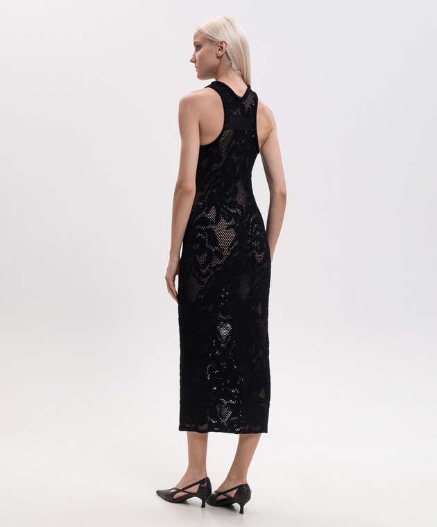 Givenchy Чорна ажурна сукня з вишивкою логотипа BW230F4ZUX зображення 3