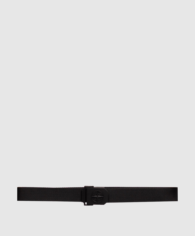 Stone Island Черный тканый ремень с фактурной эмблемой логотипа L2S159300003S0071