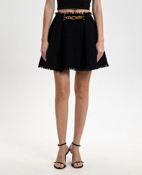 Balmain Черная твидовая юбка мини GF1LBB34XL81