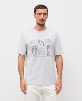 Brunello Cucinelli Серая меланжевая футболка M0B138517