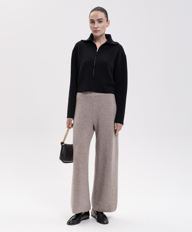 Allude Чорний укорочений кардиган з вовни та кашеміру 26517611 зображення 2