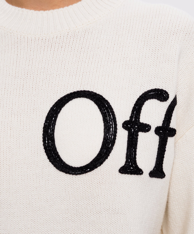 Off-White Свитер цвета айвори с шерстью 2FE00533T изображение 5