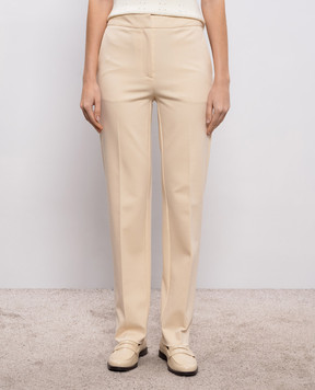 Twinset Бежевые брюки с логотипом 261TP2384