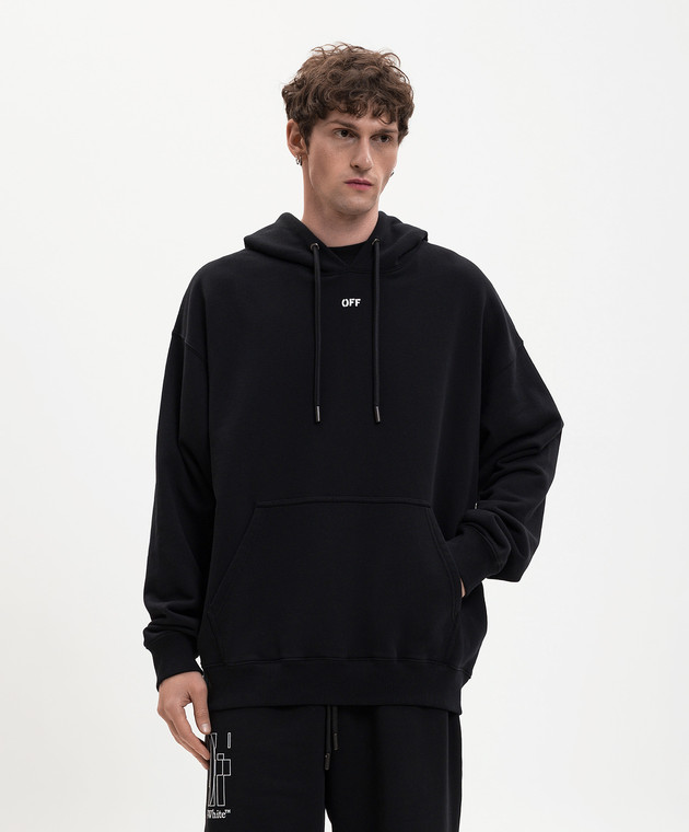 Off-White Чорне худі з емблемою 3D Spray 44MBB085S26F00G зображення 3