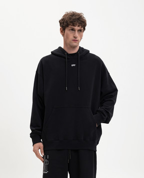 Off-White Чорне худі з емблемою 3D Spray 44MBB085S26F00G