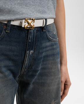 Off-White Білий шкіряний ремінь Arrow OWRB13AC99LEA001