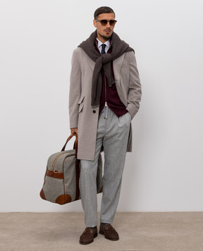 Brunello Cucinelli Сіре пальто з вовни MV4679039