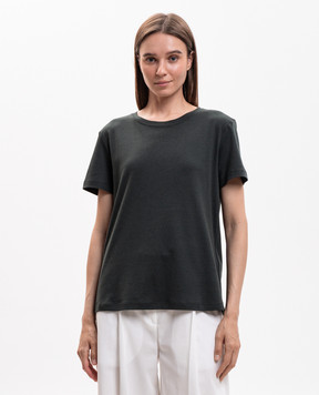 Max Mara Зеленая футболка SEGALE с вышивкой SMMSEGALE