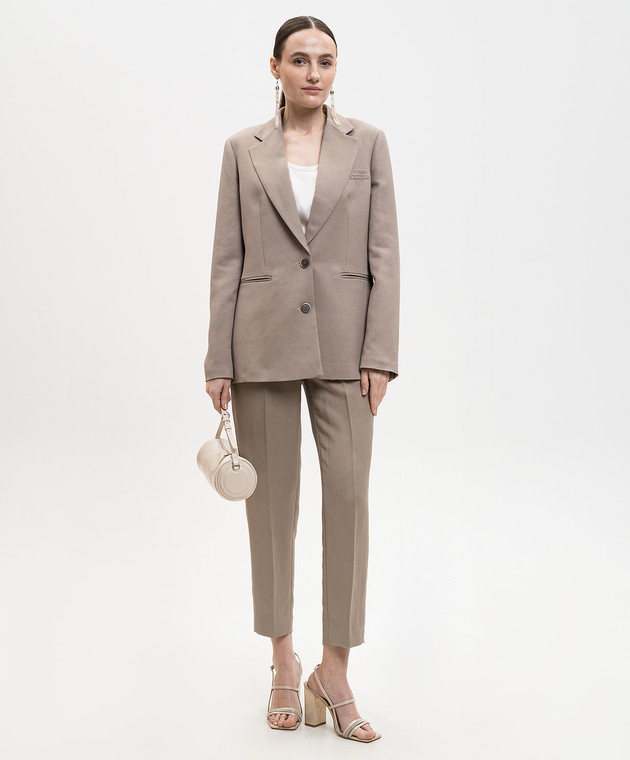 Peserico Бежевий жакет з льоном A0120206668 зображення 2