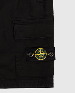 Stone Island Дитячі чорні шорти з патчем логотипа L1S16L100003S000168