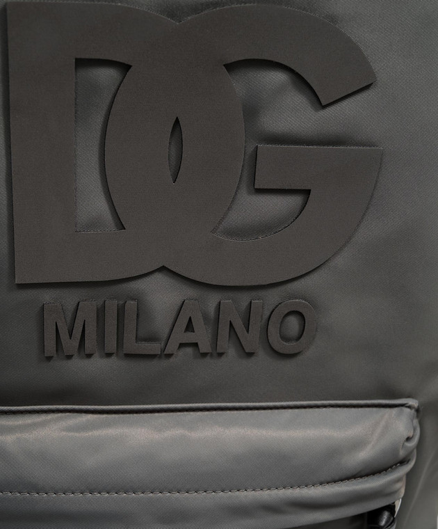 Dolce&Gabbana Дитячий сірий рюкзак з фактурною монограмою EM0074A0567 зображення 4
