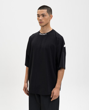 Palm Angels Черная футболка с контрастным логотипом PMAA10BS26JER001