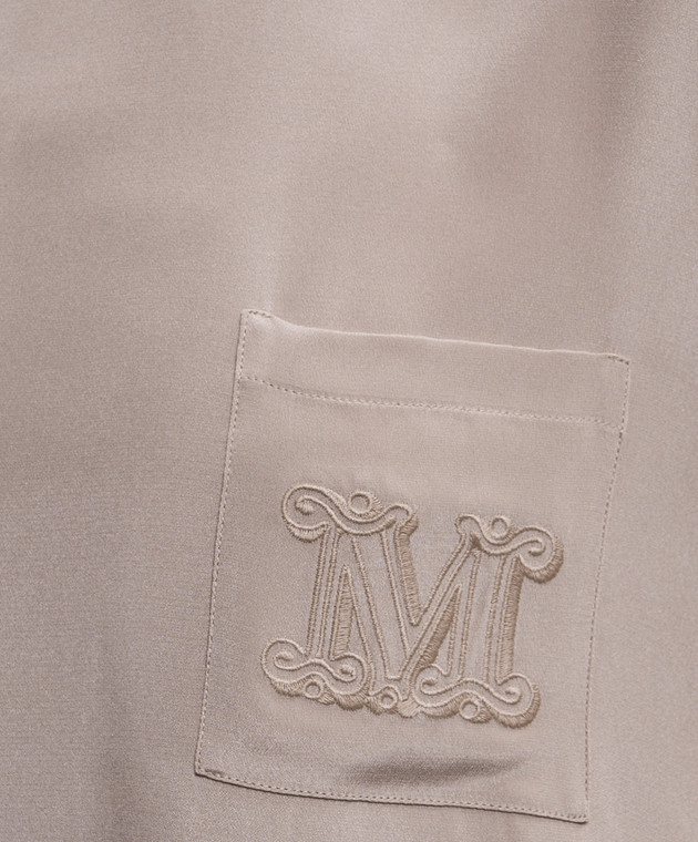 Max Mara Бежевая блуза PAGANO из шелка MXMPAGANO изображение 5