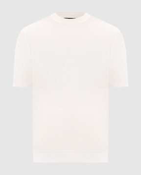 Stefano Ricci Футболка із шовку кольору айворі з нашивкою логотипа K616006G12F26102