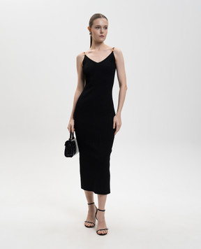 Versace Черное платье миди с разрезом 10185861A12699