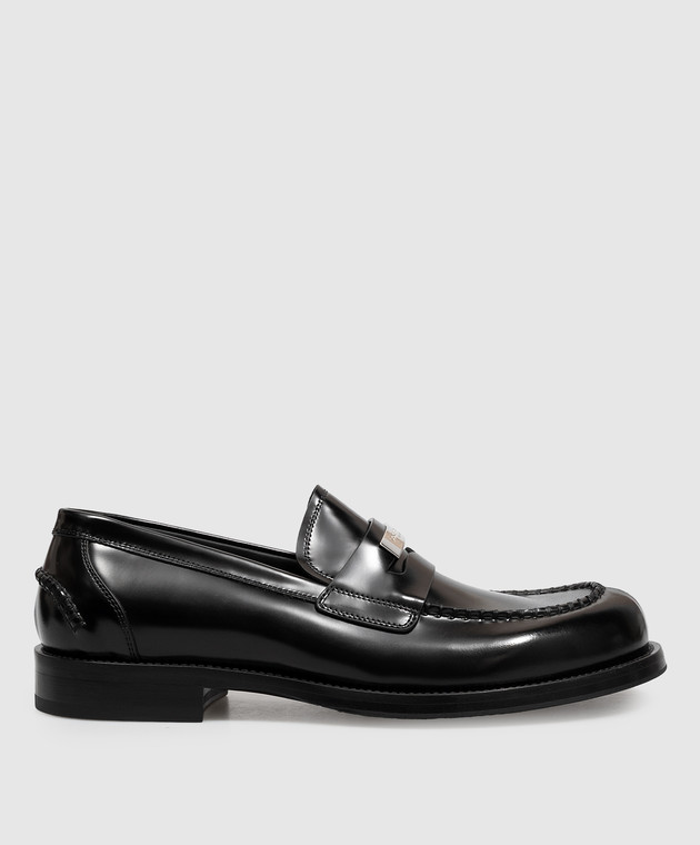 Dolce&Gabbana Черные кожаные глянцевые лоферы с монорамой A30291A0780