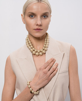 Grefi Бежевое двухслойное ожерелье Effervescente 74955