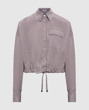 Brunello Cucinelli Сорочка з шовком в смужку MH746NA916