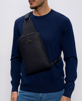 Stefano Ricci Синя шкіряна сумка-слінг з емблемою та логотипом ND219GUVD