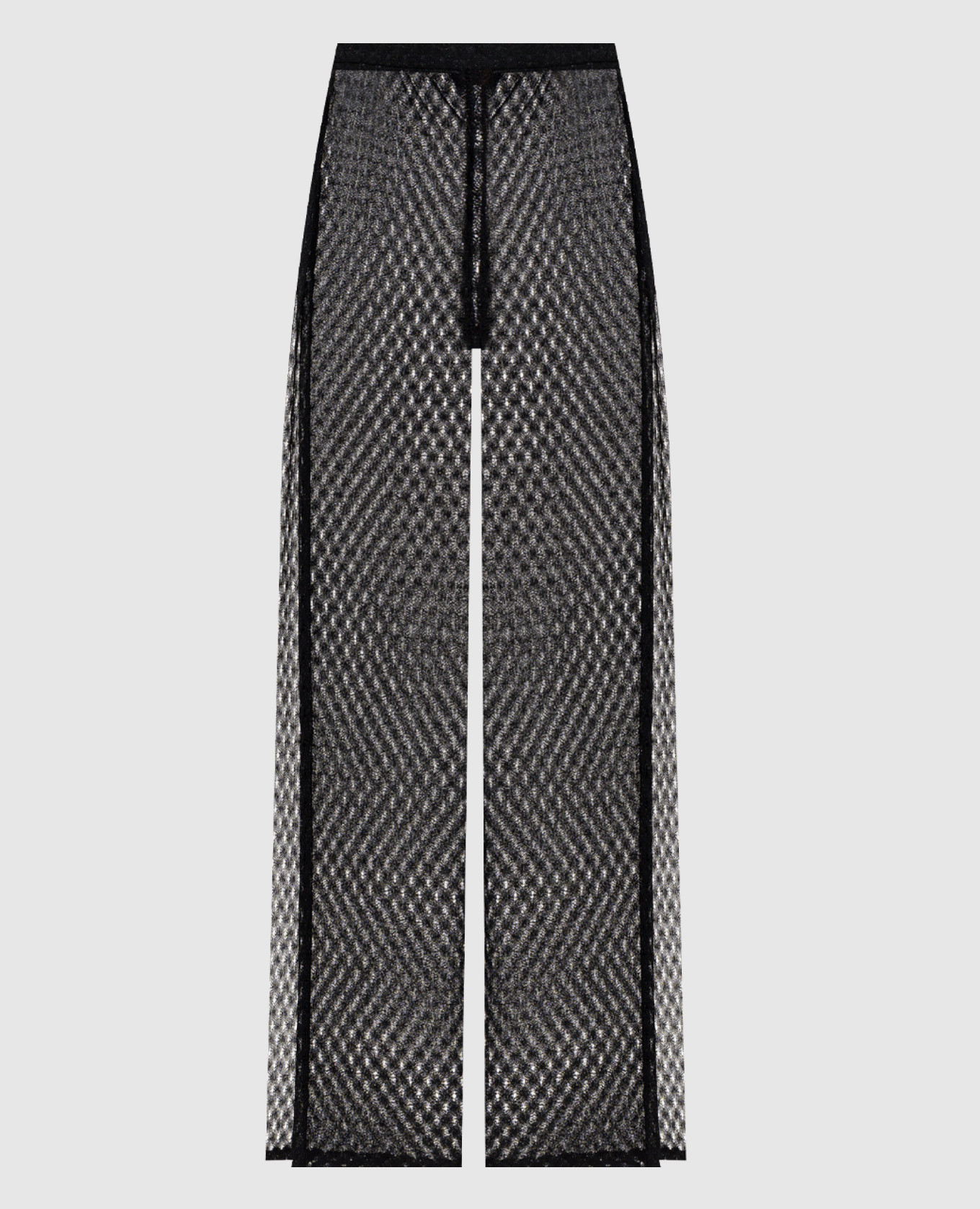 Чорні штани кльош з люрексом