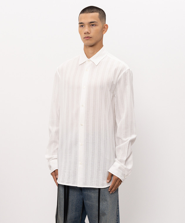Ann Demeulemeester Біла сорочка Andre у візерунок B0010522FA752 зображення 3