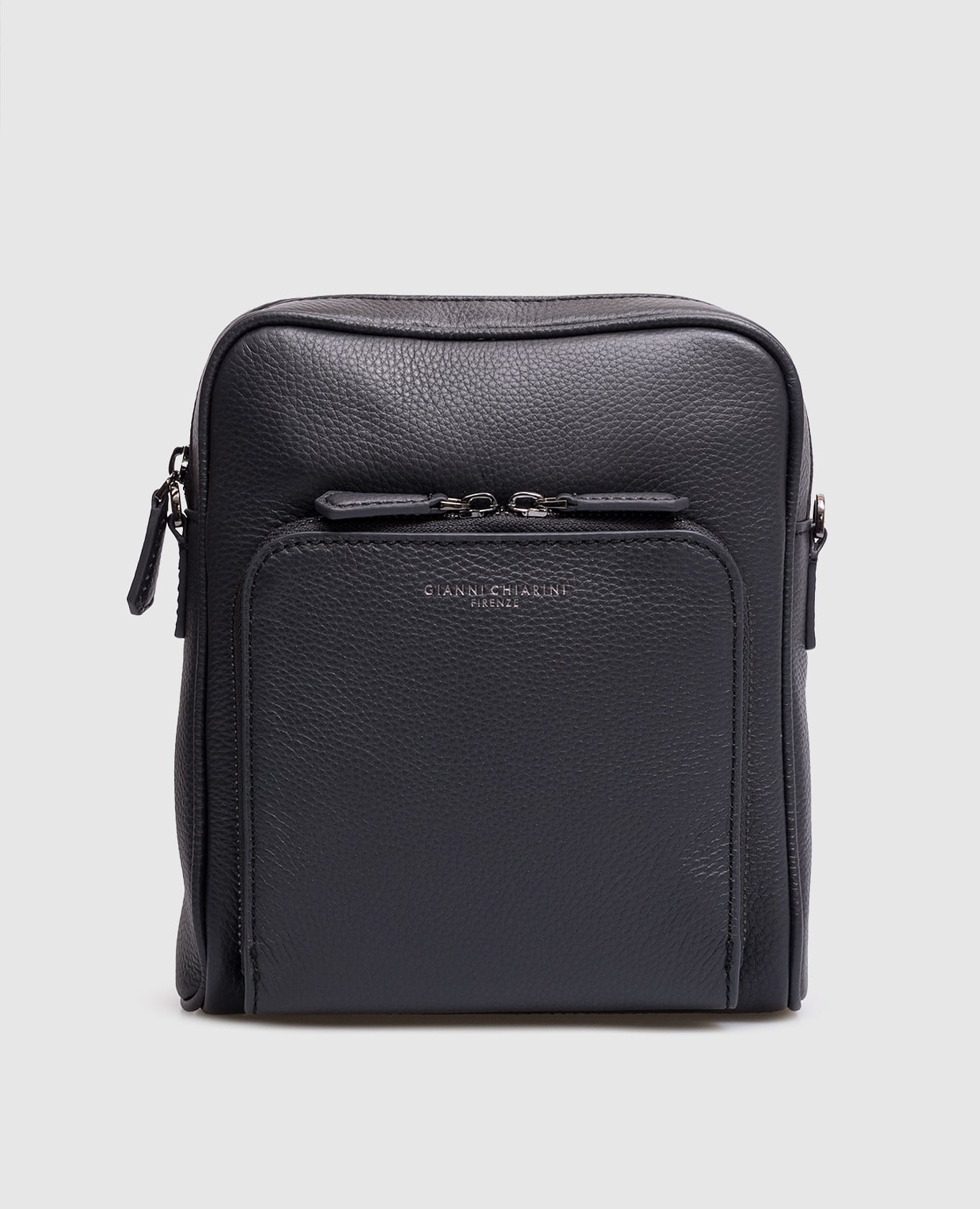 Синяя кожаная сумка Florence с логотипом