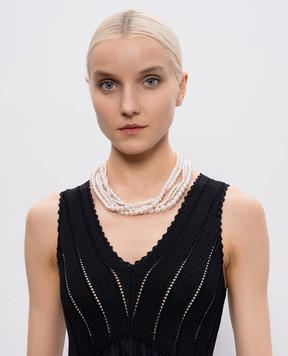 Madreperla Розовые многослойные бусы с бусинами в виде жемчуга 212338