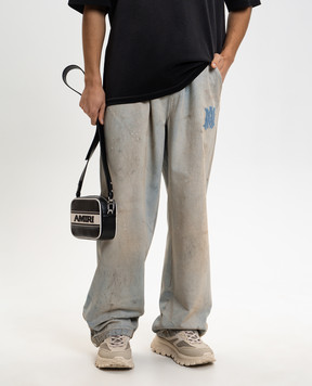 AMIRI Чорна шкіряна сумка Sport з логотипом AMHABA1016