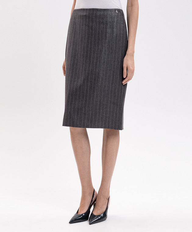 Twinset Серая юбка в полоску 262AP2434 изображение 3