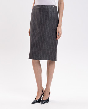 Twinset Серая юбка в полоску 262AP2434