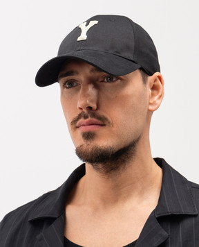 Saint Laurent Черная кепка Varsity с монограммой нашивкой 8168713YR57m