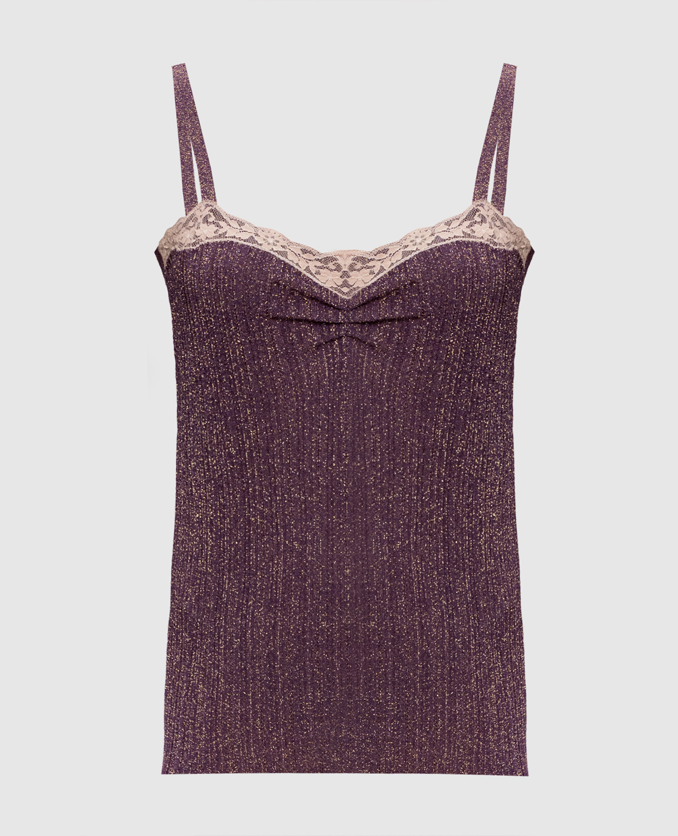 

Фиолетовый топ в рубчике с люрексом, Топы