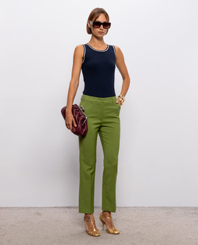 Max Mara Weekend Зеленые штаны DCANON из шерсти WKDCANON
