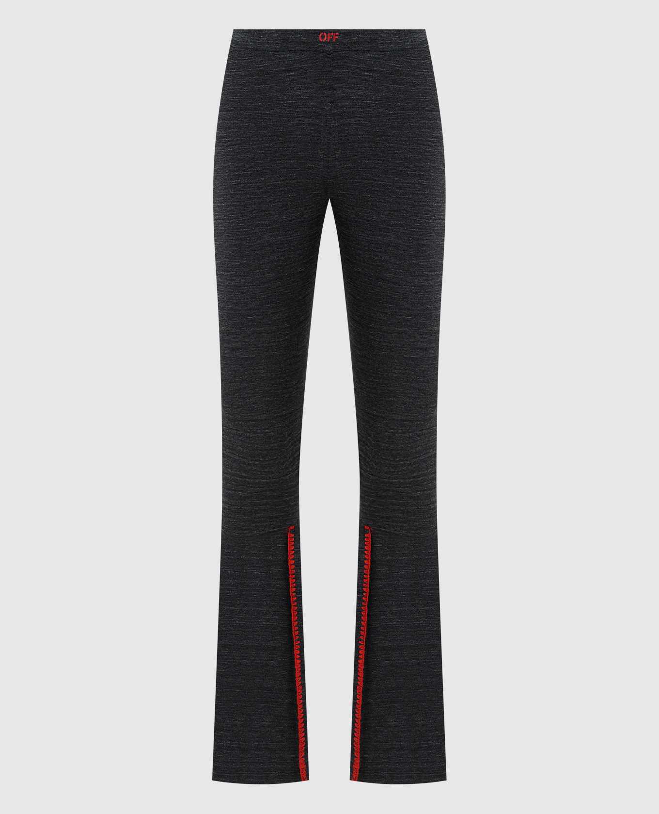 

Серые меланжевые леггинсы с логотипом, Серый, Леггинсы