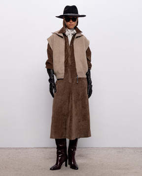 Brunello Cucinelli Коричнева вельветова спідниця MP547G4099