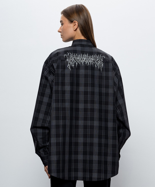 Vetements Чорна сорочка в клітинку MH27SH059BCw зображення 4
