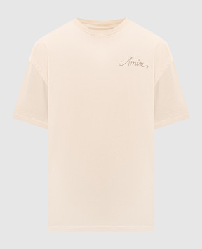 AMIRI Бежева футболка MA QUAD CHECKERBOARD AMTOJR1172