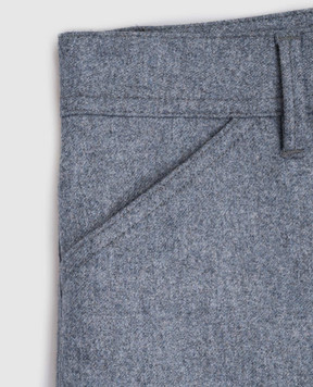 Brunello Cucinelli Детские синие брюки из шерсти B038PP118A