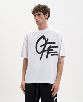 Off-White Біла футболка з принтом логотипа Spray 44MAA120S26J00L