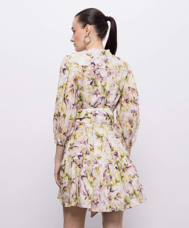 Christy Lynn Сукня Rianne з льону в акварельний принт CLD144BF55 зображення 4