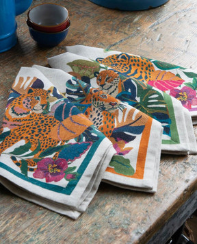 TESSITURA TOSCANA TELERIE Набір бежевих сервірувальних серветок LEOLEAF з льоном NT250132080037