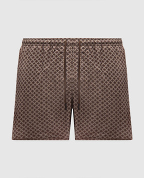 Peserico Коричневые шорты для плавания с принтом эмблемы R17002C0CC809