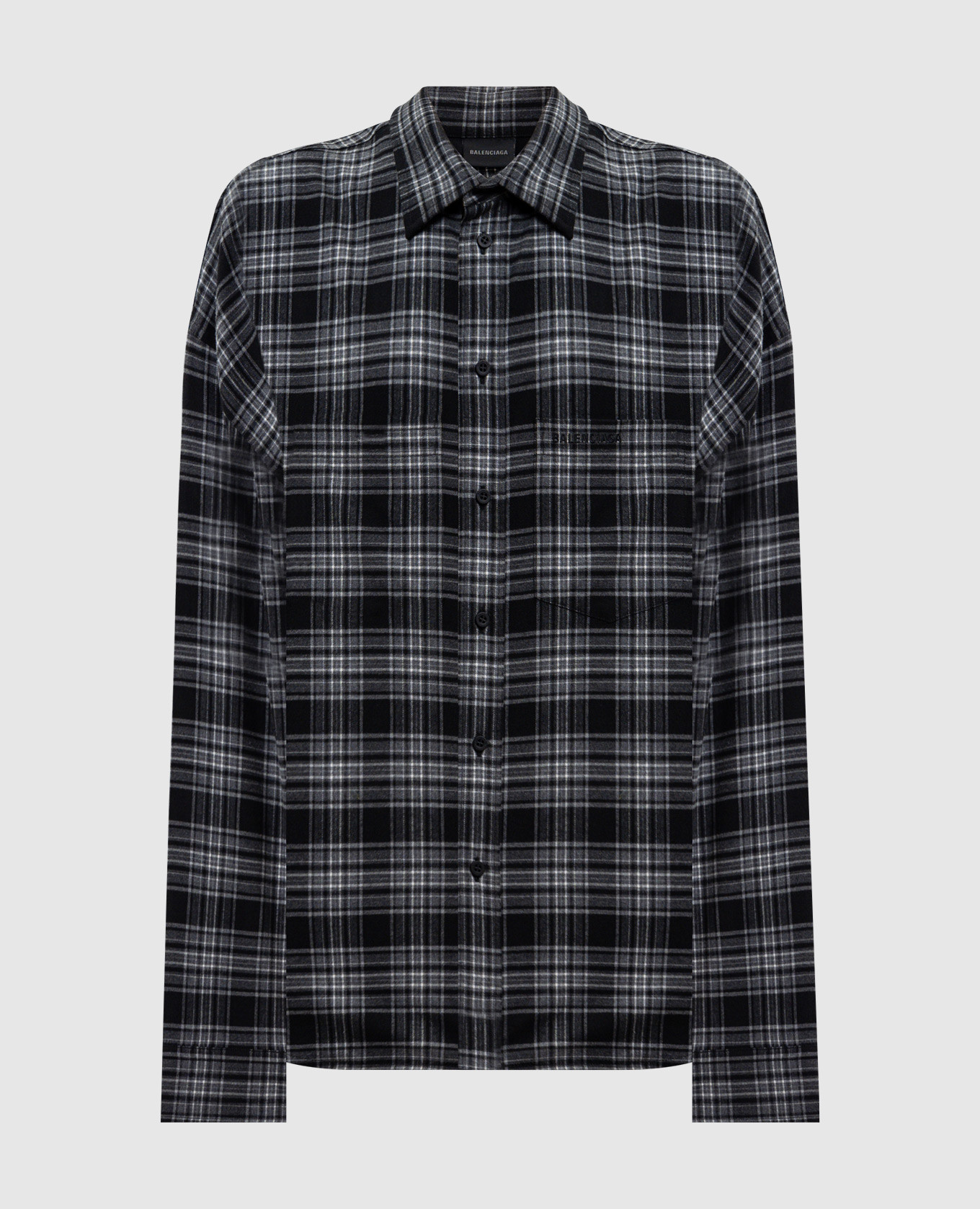 

Серая рубашка из шерсти в клеточку, Серый, Рубашки