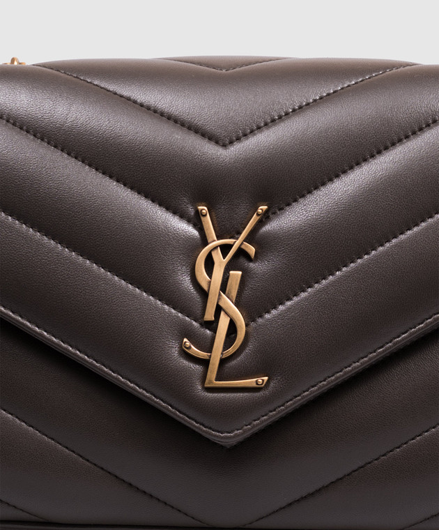 Saint Laurent Серая кожаная сумка LOULOU 801439AAEAX изображение 4